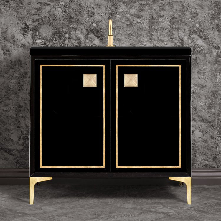 satin brass vanity
