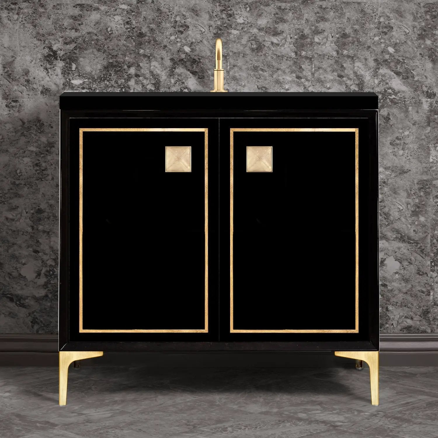Linkasink Linea with 3" Artisan Glass Prism Hardware Vanity by Linkasink