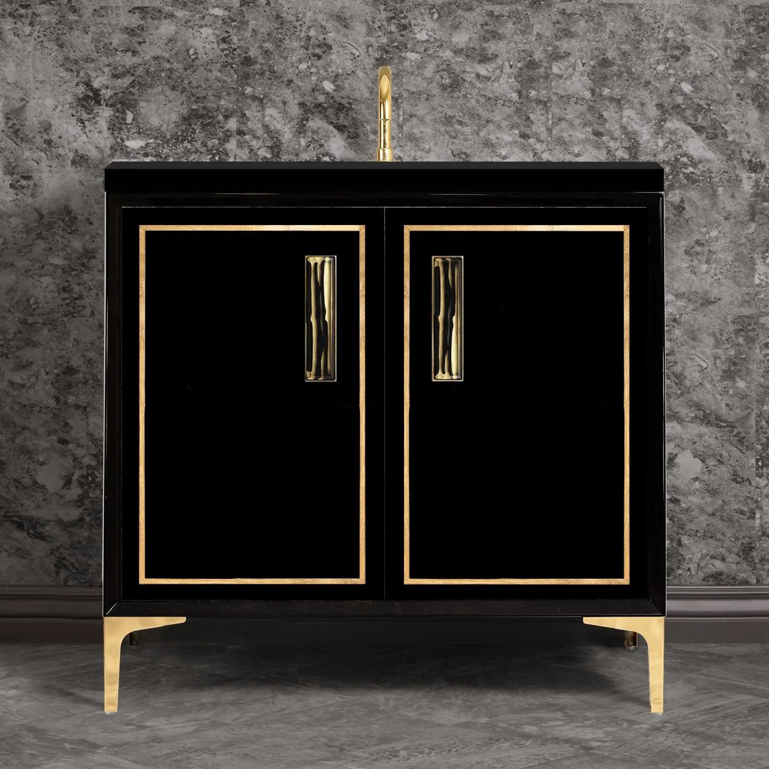 Linkasink Linea with 8" Artisan Tiger Glass Prism Hardware Vanity by Linkasink