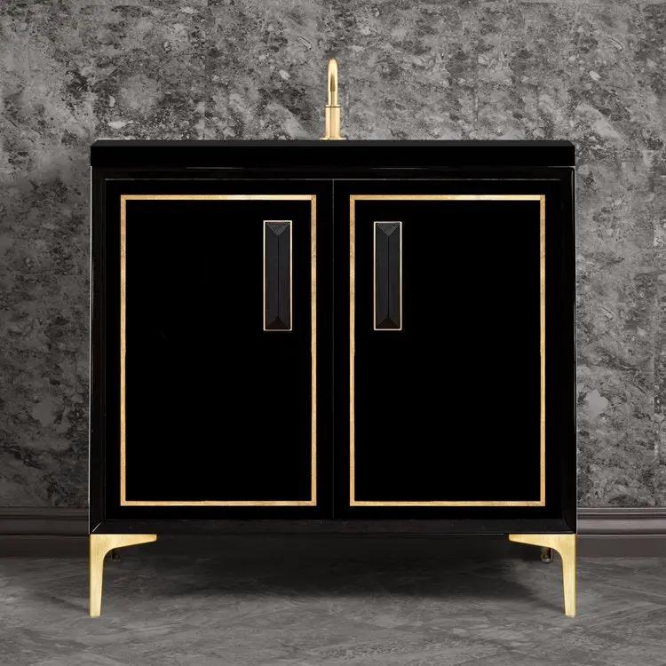 satin brass vanity