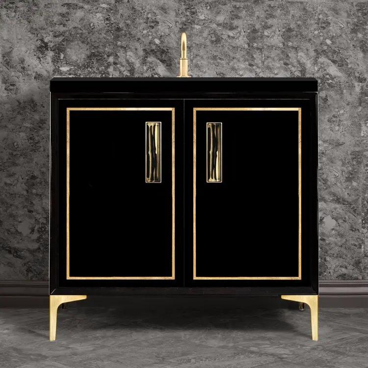 satin brass vanity