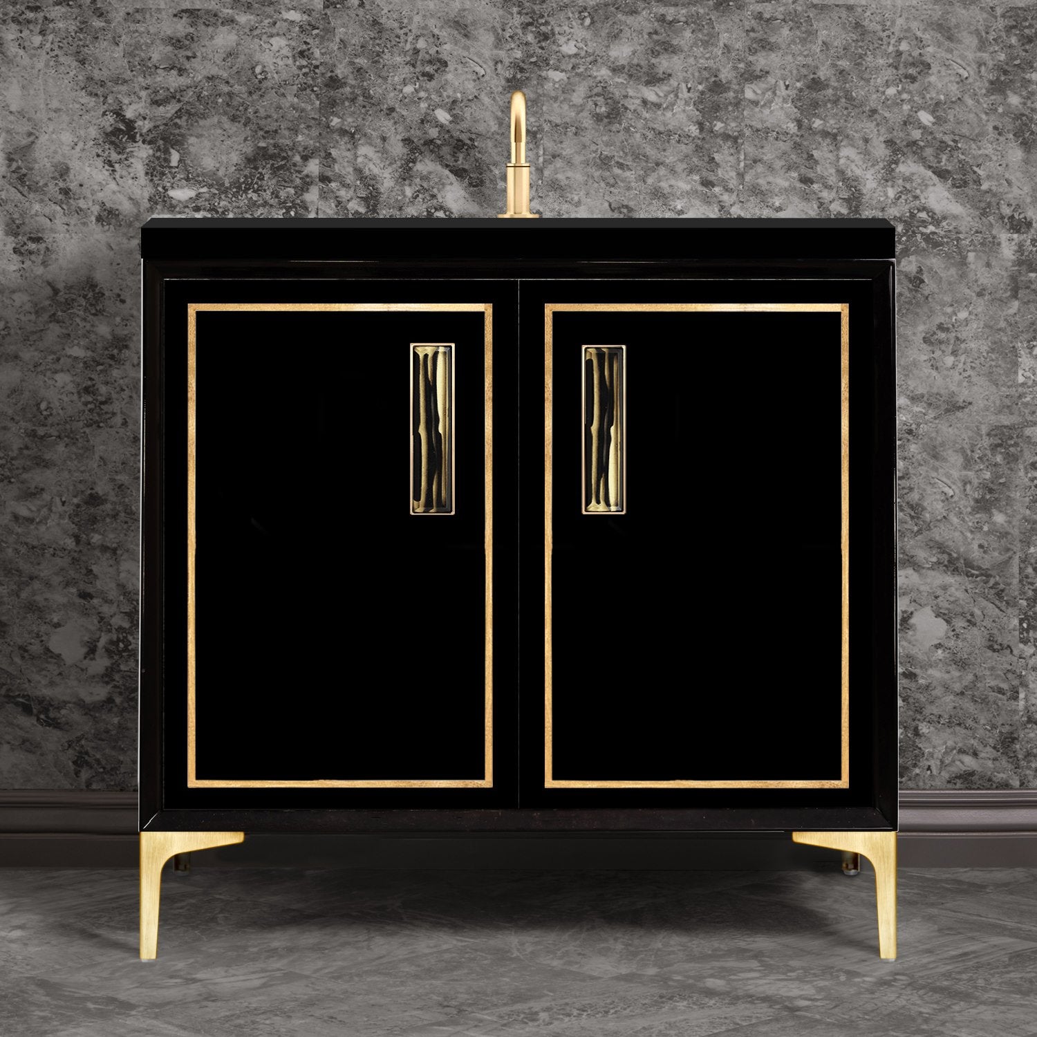 Linkasink Linea with 8" Artisan Tiger Glass Prism Hardware Vanity by Linkasink