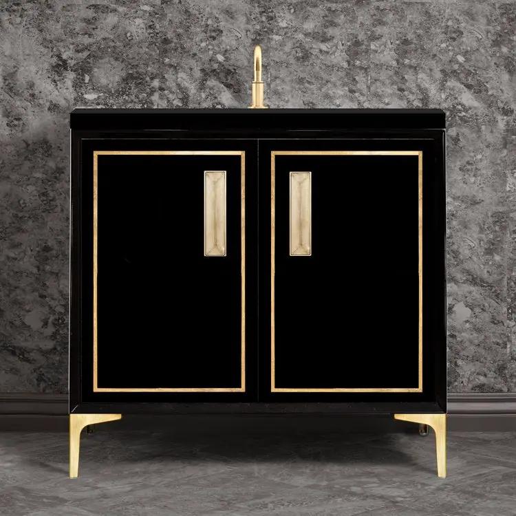 satin brass vanity