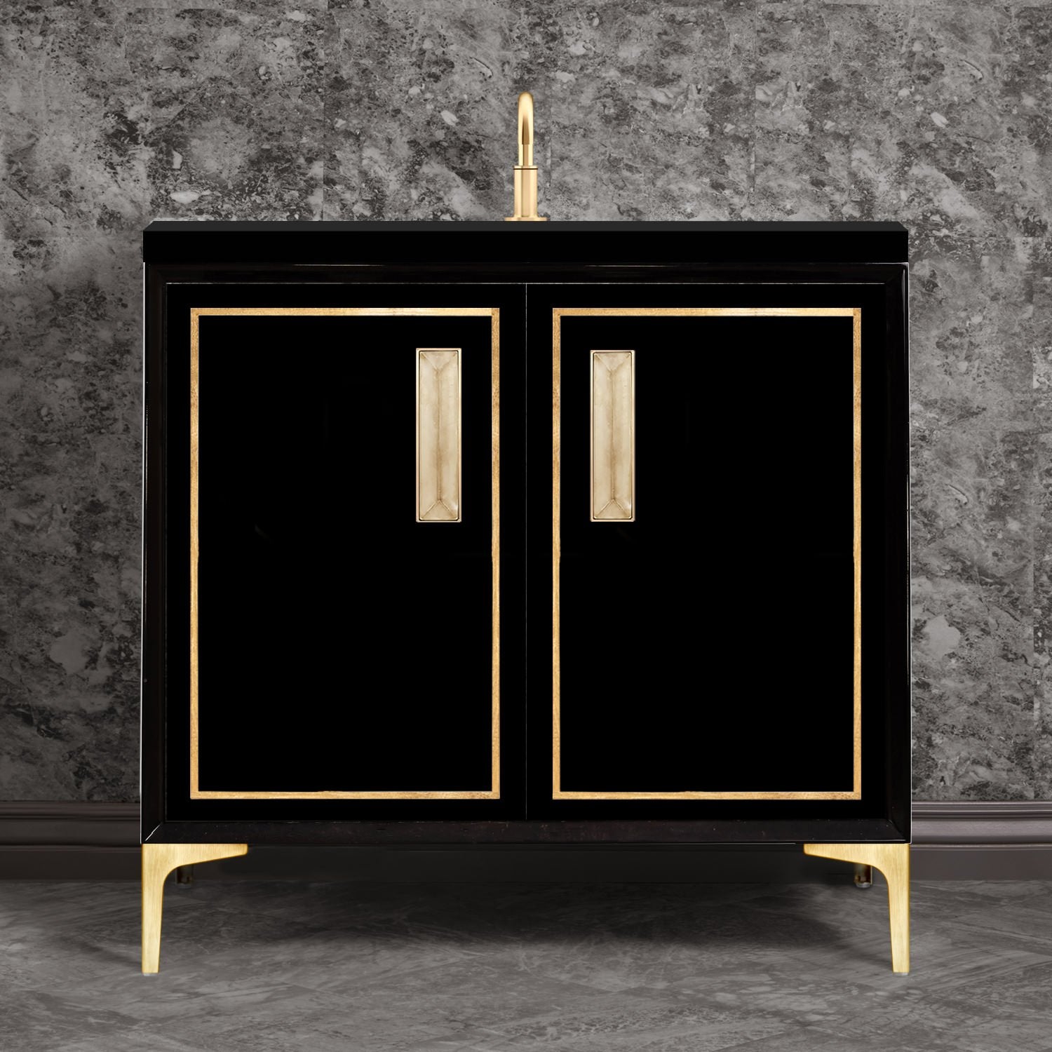 Linkasink Linea with 8" Artisan Glass Prism Hardware Vanity