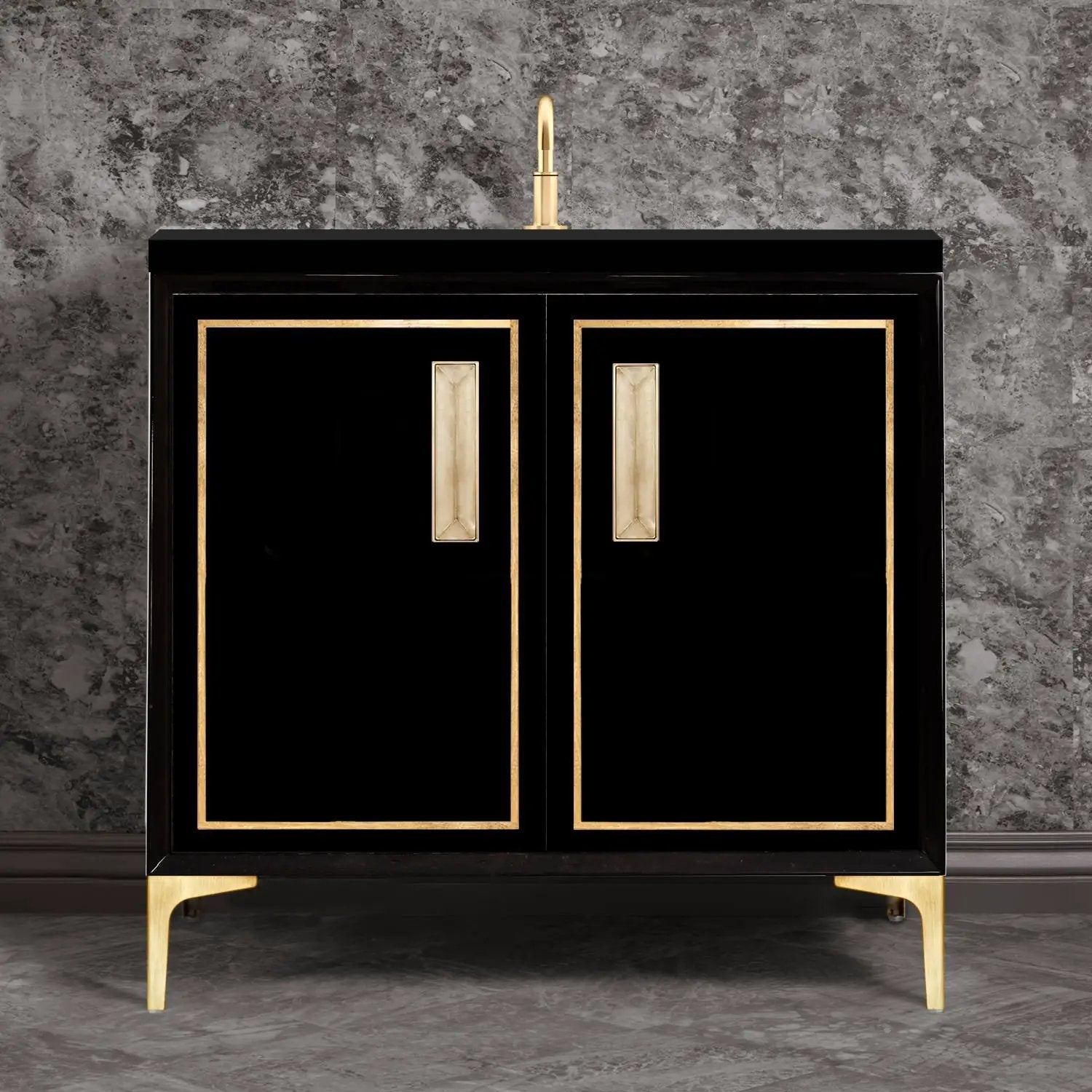 Linkasink Linea with 8" Artisan Glass Prism Hardware Vanity by Linkasink