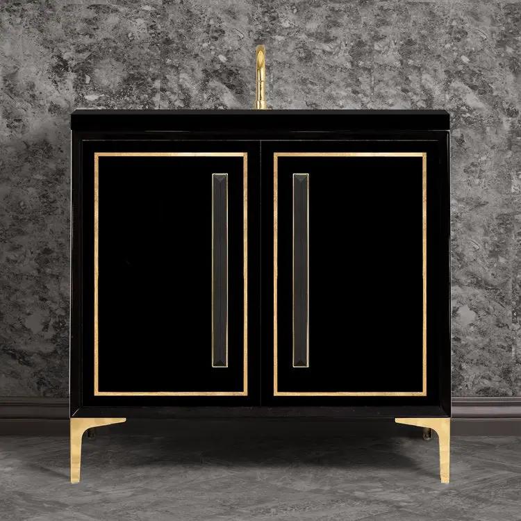 polished brass vanity
