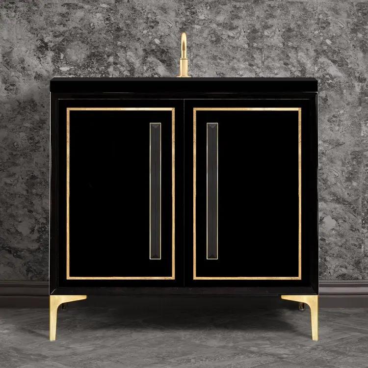 satin brass vanity