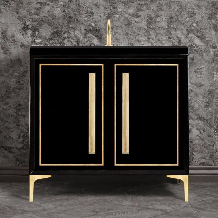 satin brass vanity