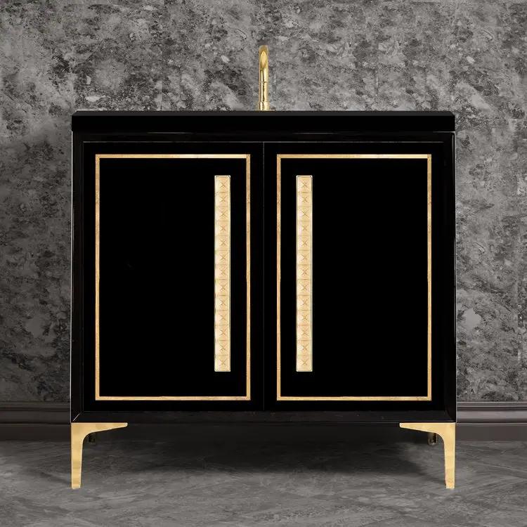 polished brass vanity