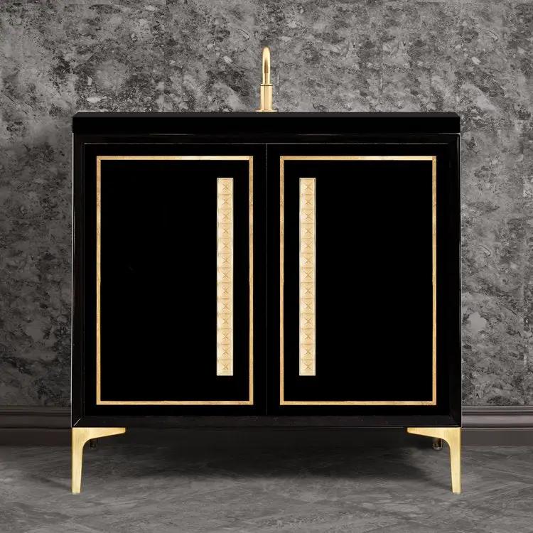 satin brass vanity