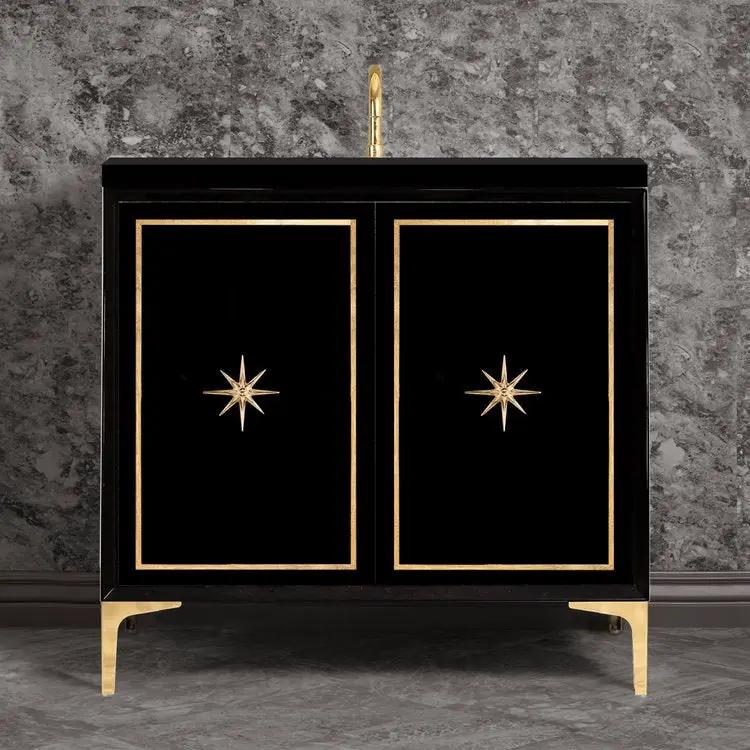 polished brass vanity