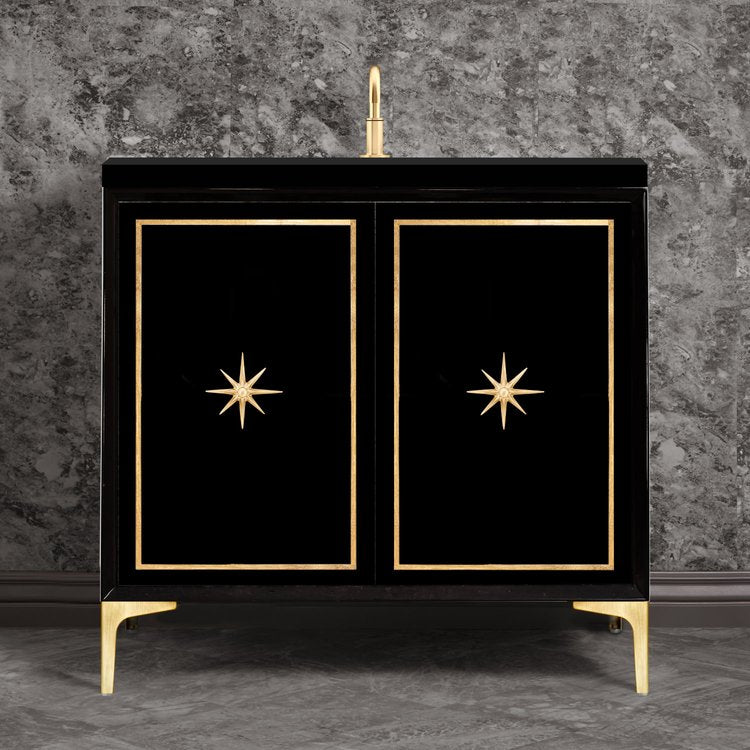 satin brass vanity