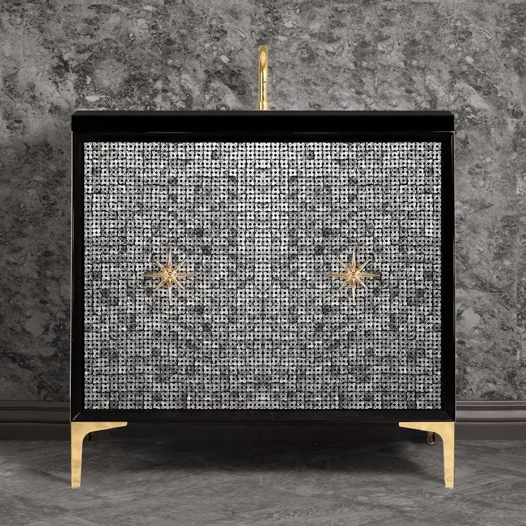 polished brass vanity