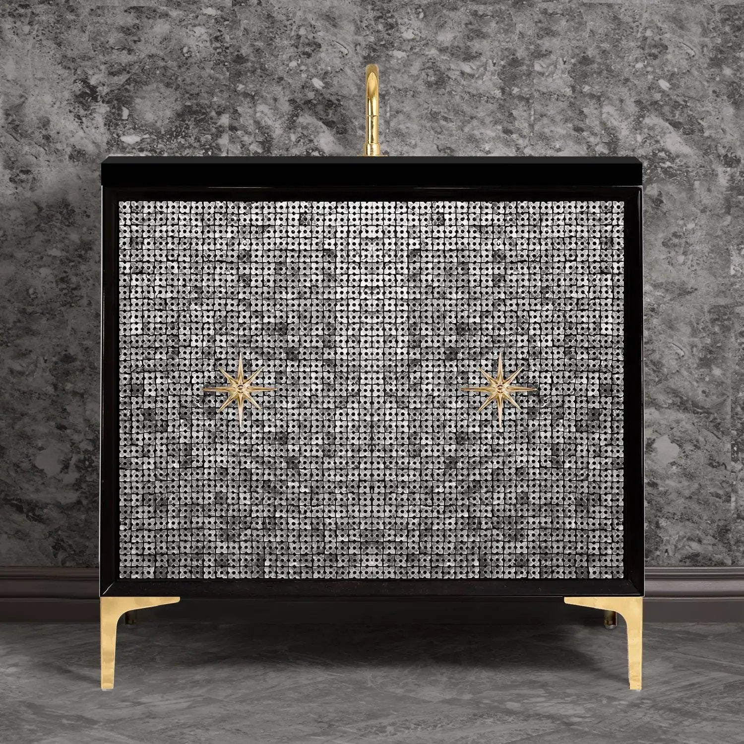 Linkasink Mother of Pearl with Star Hardware Vanity by Linkasink