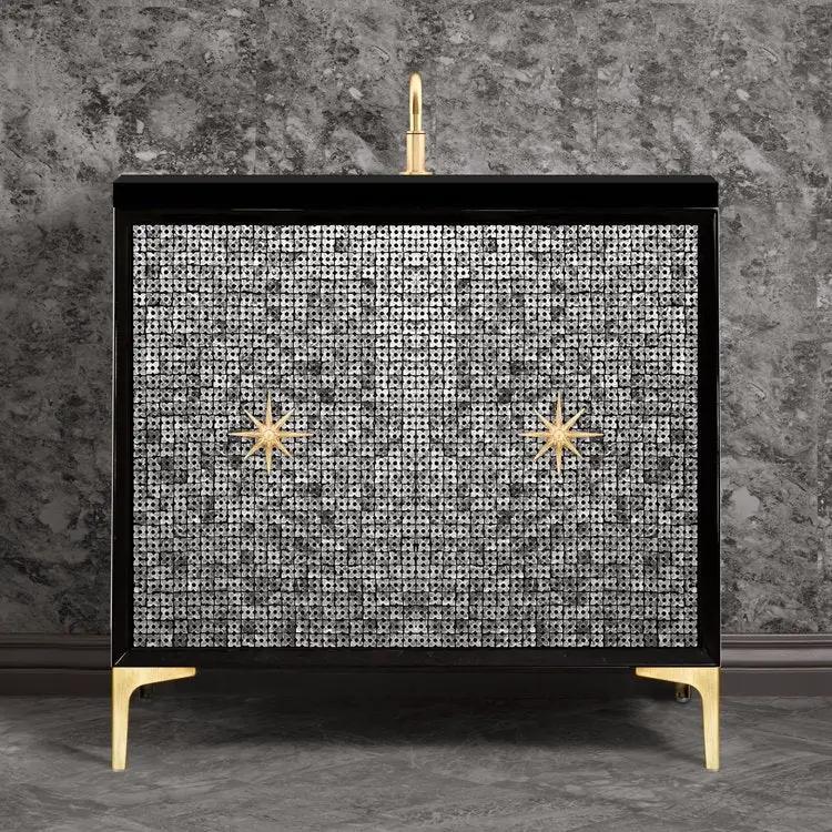 satin brass vanity