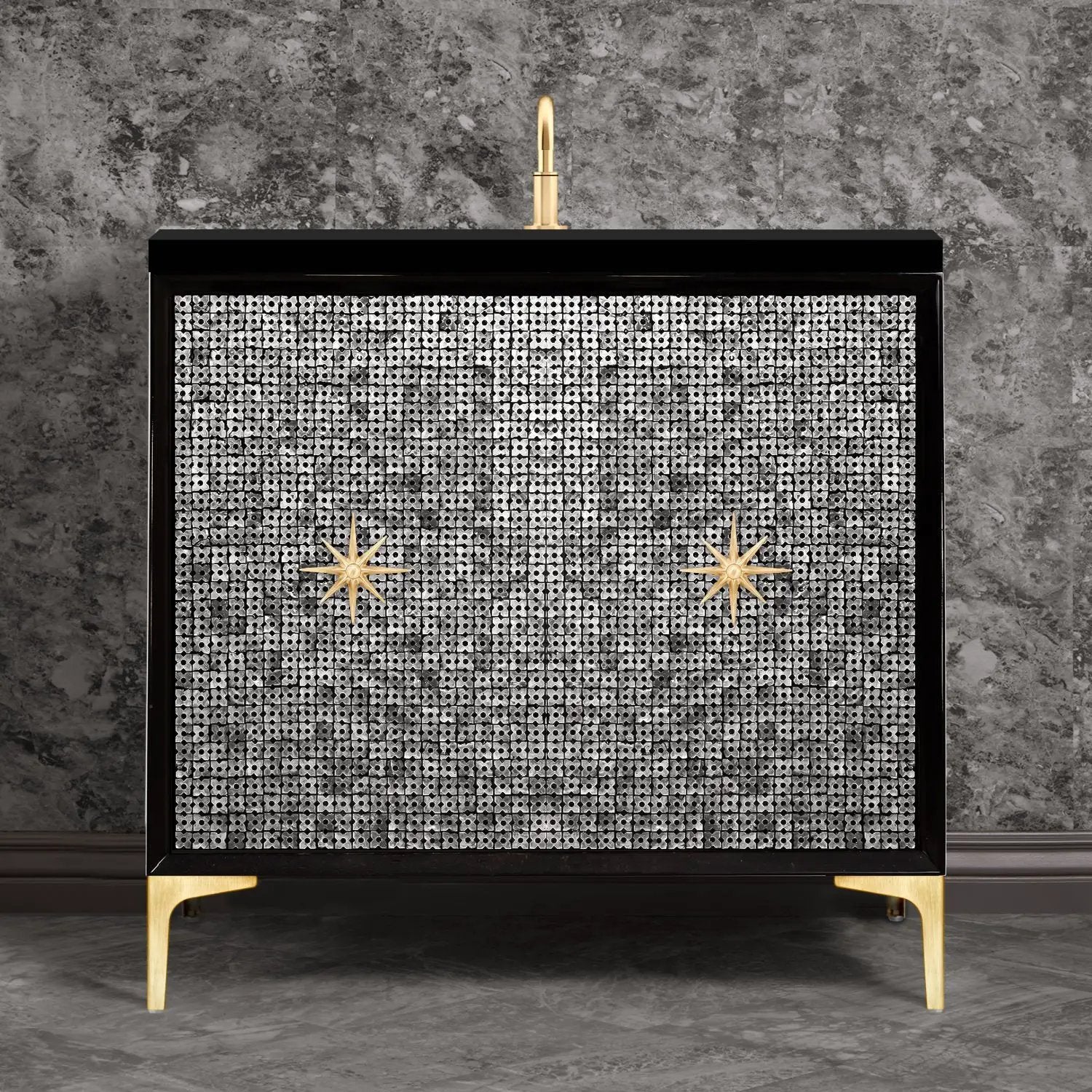 Linkasink Mother of Pearl with Star Hardware Vanity by Linkasink
