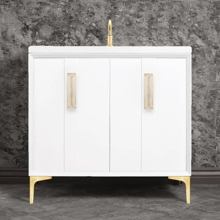 Linkasink Tuxedo with 8" Eglomise Artisan Glass Prism Hardware Vanity by Linkasink