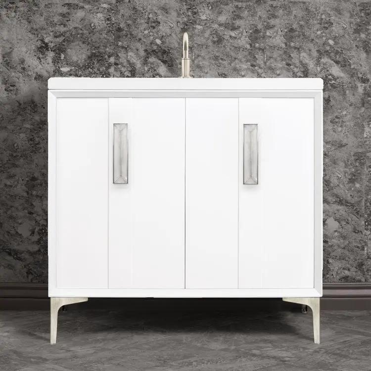 Linkasink Tuxedo with 8" Eglomise Artisan Glass Prism Hardware Vanity by Linkasink
