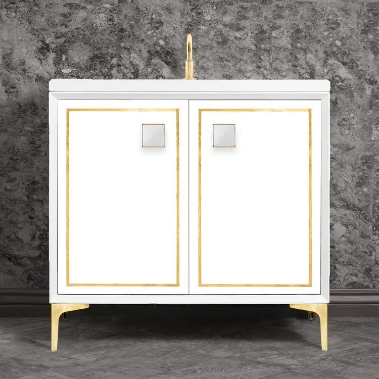 Linkasink Linea with 3" White Prism Artisan Glass Prism Hardware Vanity by Linkasink