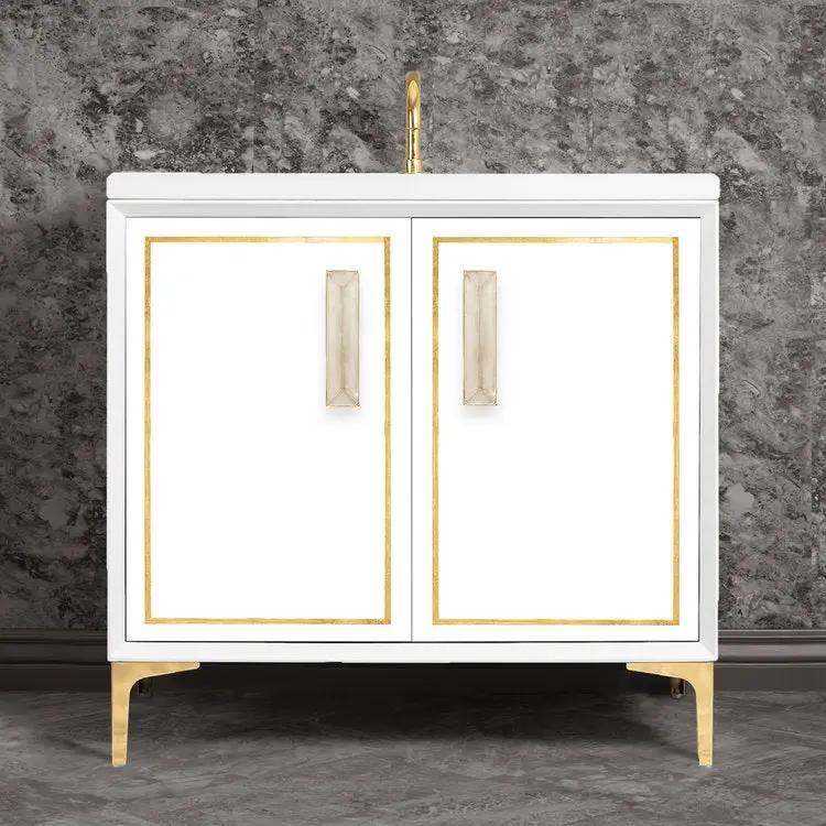 Linkasink Linea with 8" Eglomise Artisan Glass Prism Hardware Vanity by Linkasink