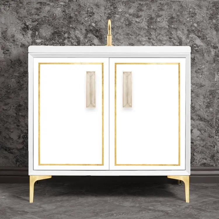 Linkasink Linea with 8" Eglomise Artisan Glass Prism Hardware Vanity by Linkasink