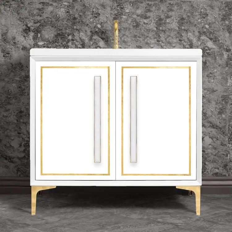 Linkasink Linea with 18" White Prism Artisan Glass Prism Hardware Vanity by Linkasink