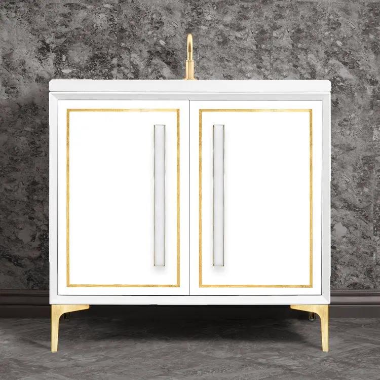Linkasink Linea with 18" White Prism Artisan Glass Prism Hardware Vanity by Linkasink