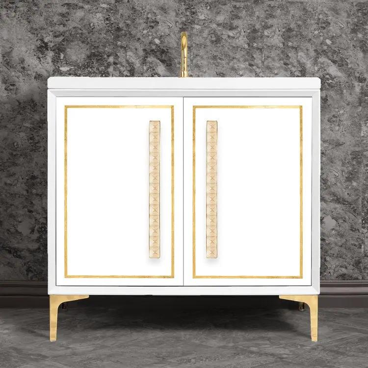 Linkasink Linea with 18" Eglomise Artisan Glass Pyramid Hardware Vanity by Linkasink