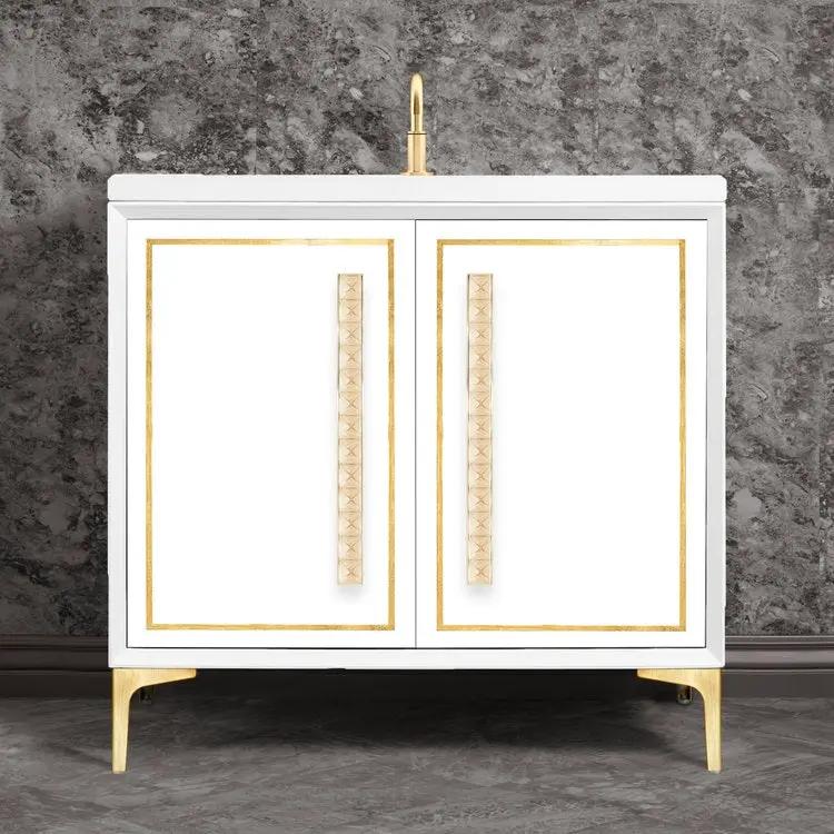 Linkasink Linea with 18" Eglomise Artisan Glass Pyramid Hardware Vanity by Linkasink