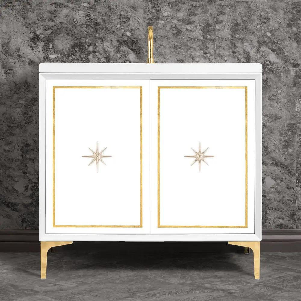 polished brass vanity