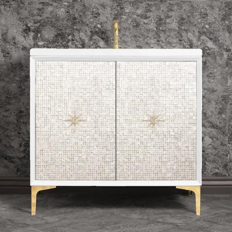 Linkasink Mother of Pearl with Star Hardware Vanity by Linkasink