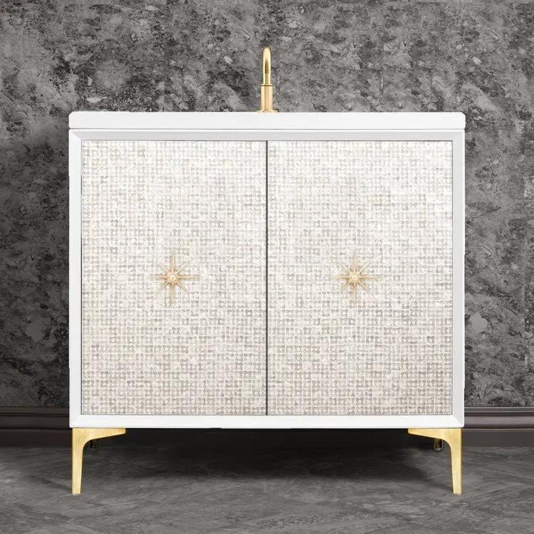 Linkasink Mother of Pearl with Star Hardware Vanity by Linkasink