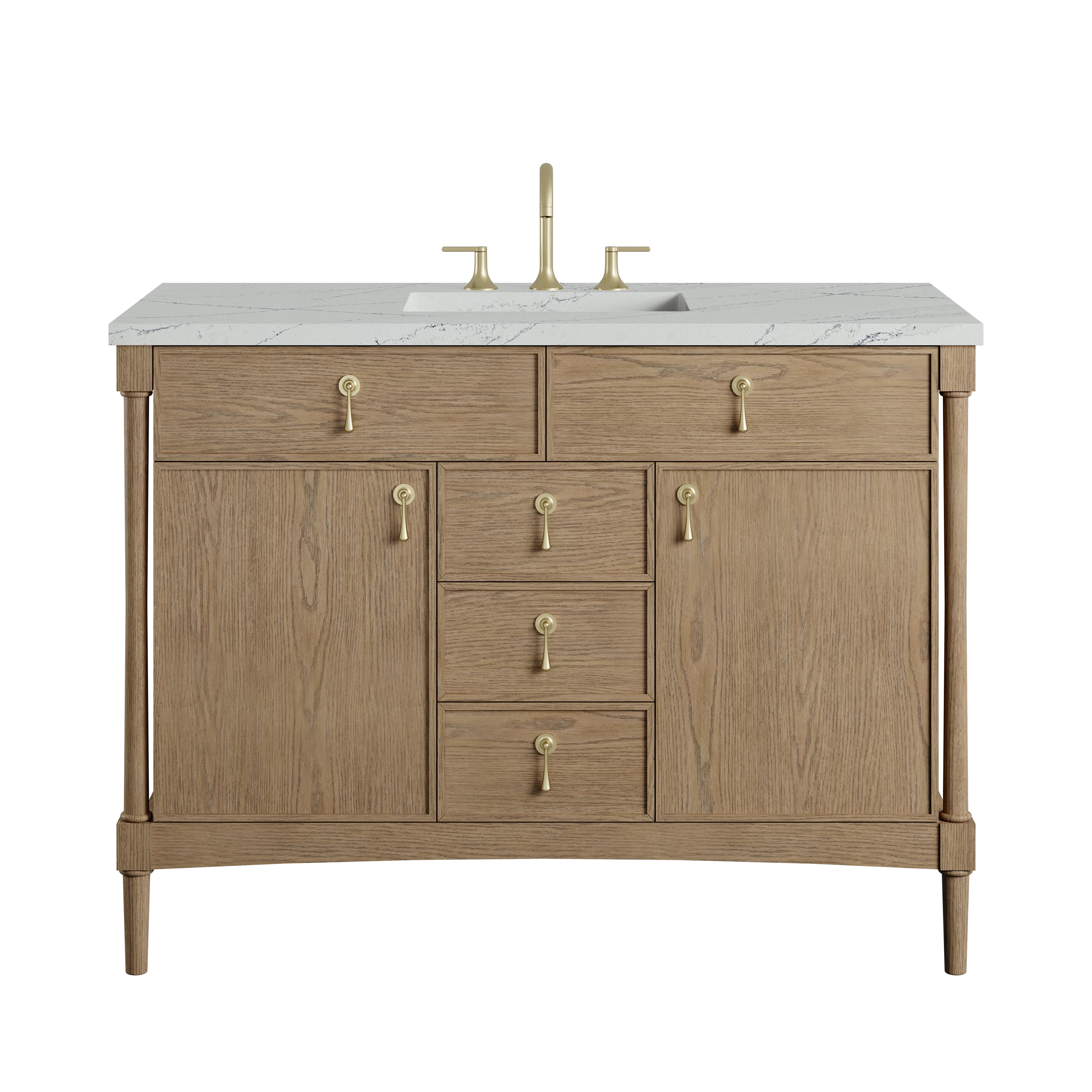 James Martin Kinnsden 48" Single Vanity Set - Weathered Oak by James Martin Vanities