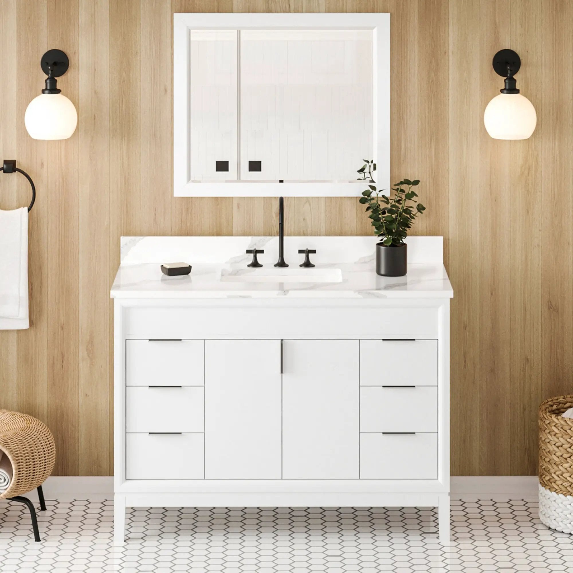 Jeffrey Alexander 48" Theodora Vanity Set by Jeffrey Alexander