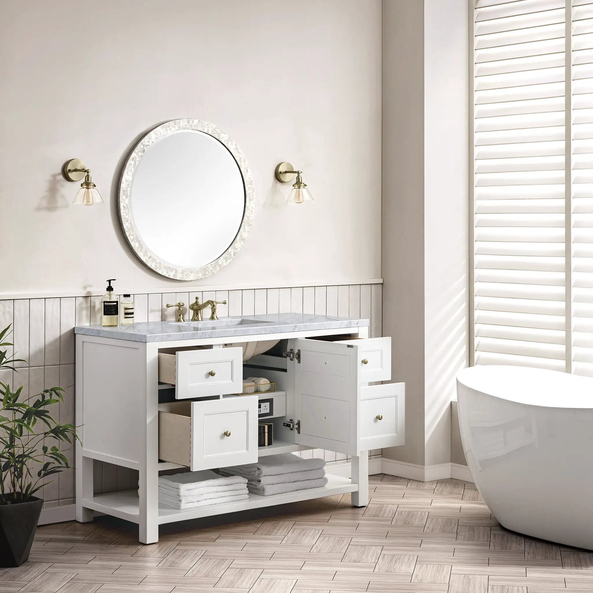 bright white vanity