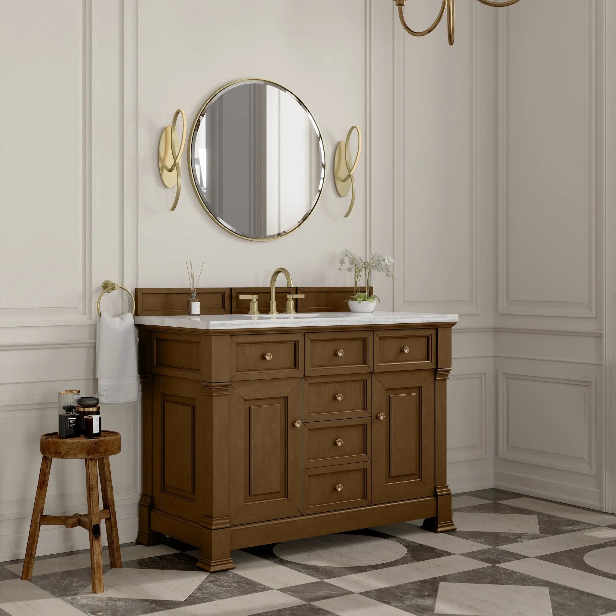 honey oak vanity