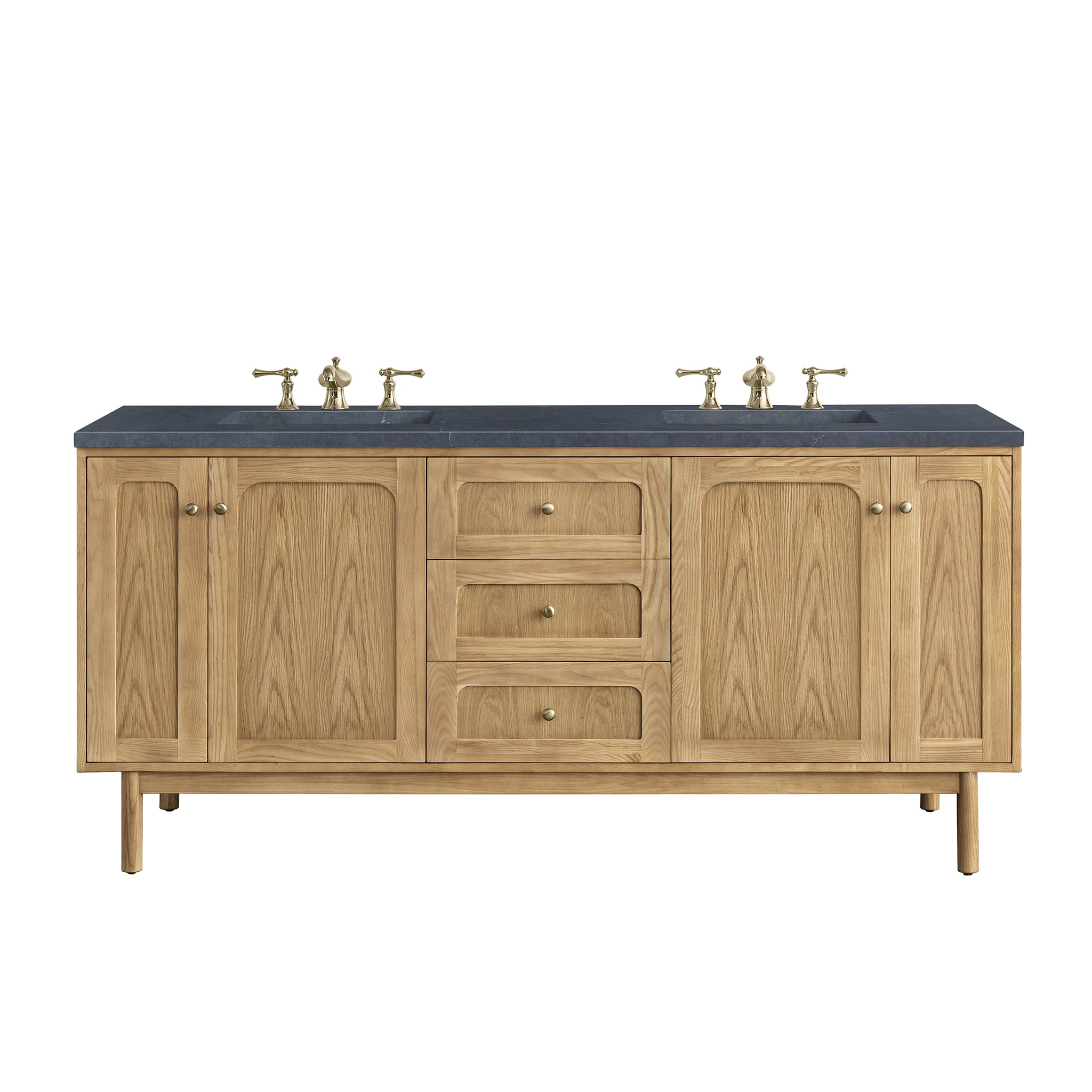 James Martin Vanities Laurent 72" Double Vanity - Light Natural Oak