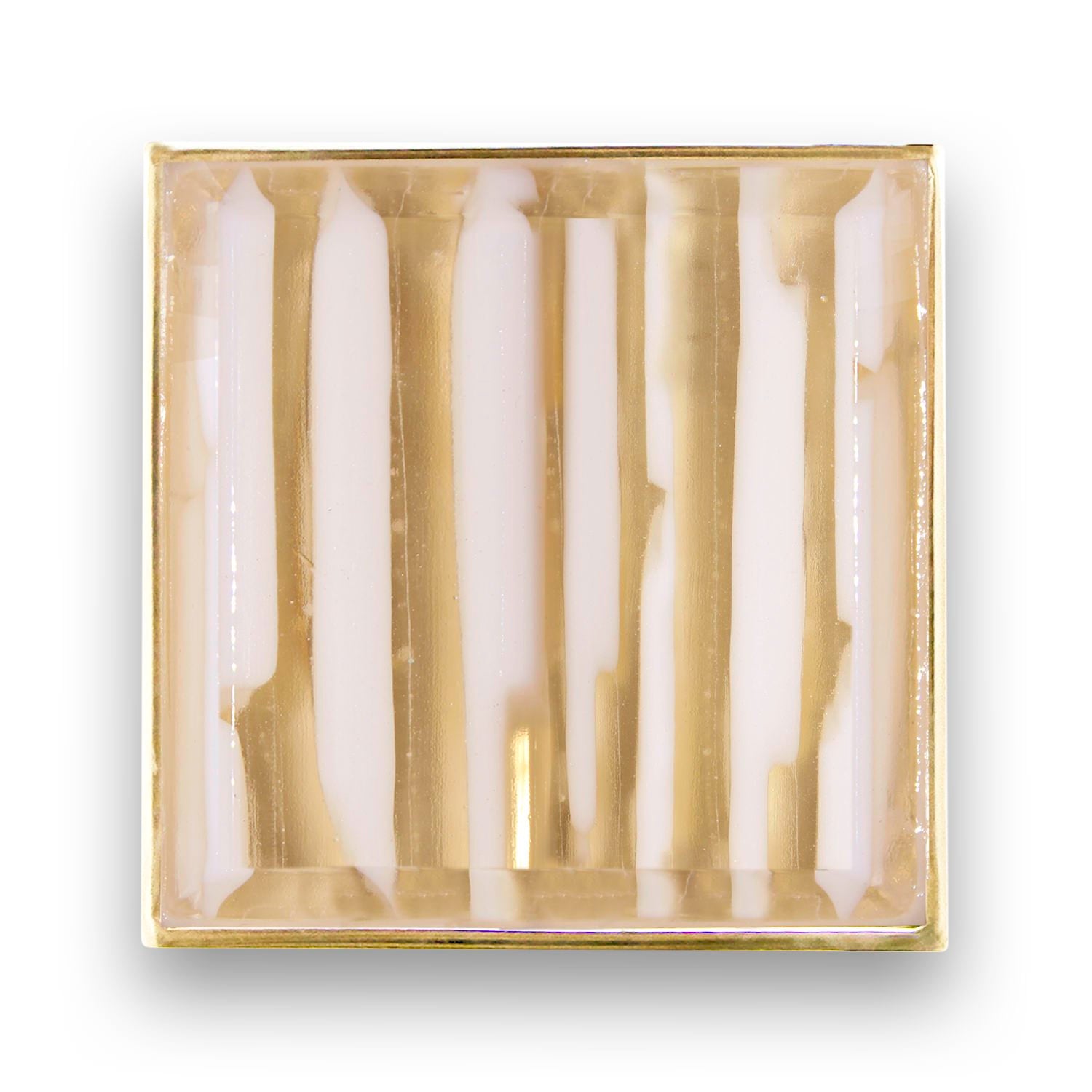 Linkasink 3" Artisan Glass Prism Hardware with White Tiger Glass