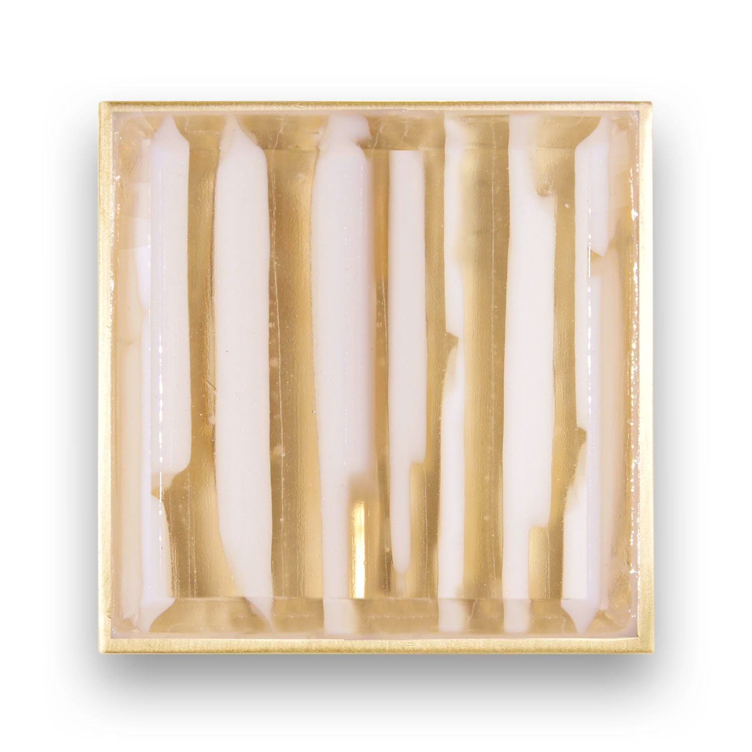 Linkasink 3" Artisan Glass Prism Hardware with White Tiger Glass