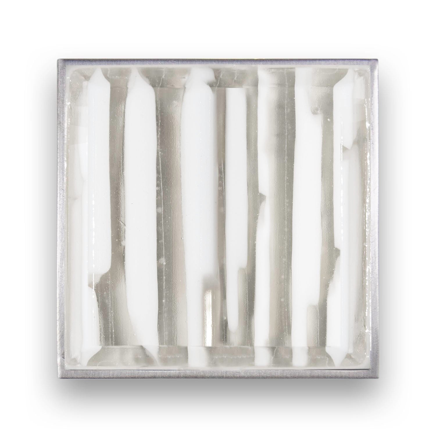 Linkasink 3" Artisan Glass Prism Hardware with White Tiger Glass