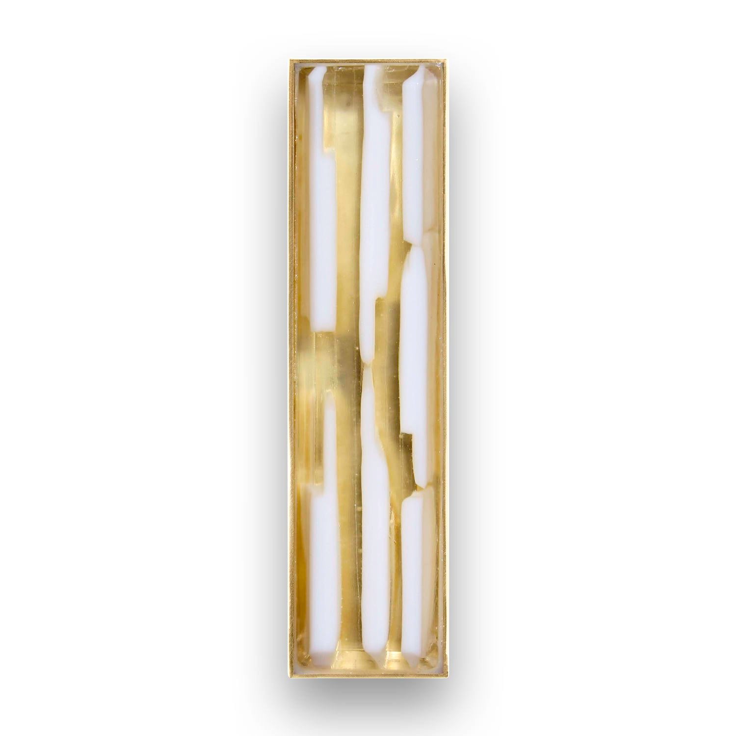 Linkasink 8" Artisan Glass Prism Hardware with White Tiger Glass