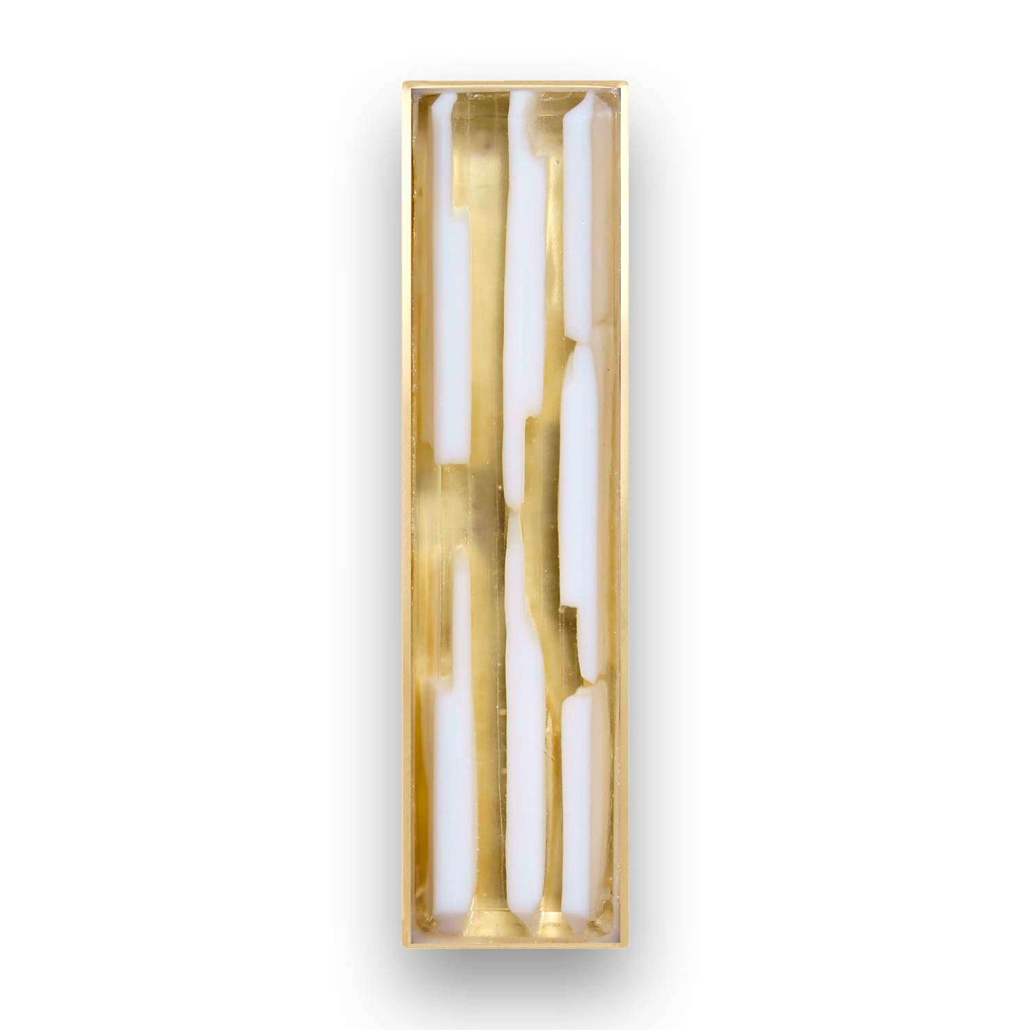 Linkasink 8" Artisan Glass Prism Hardware with White Tiger Glass