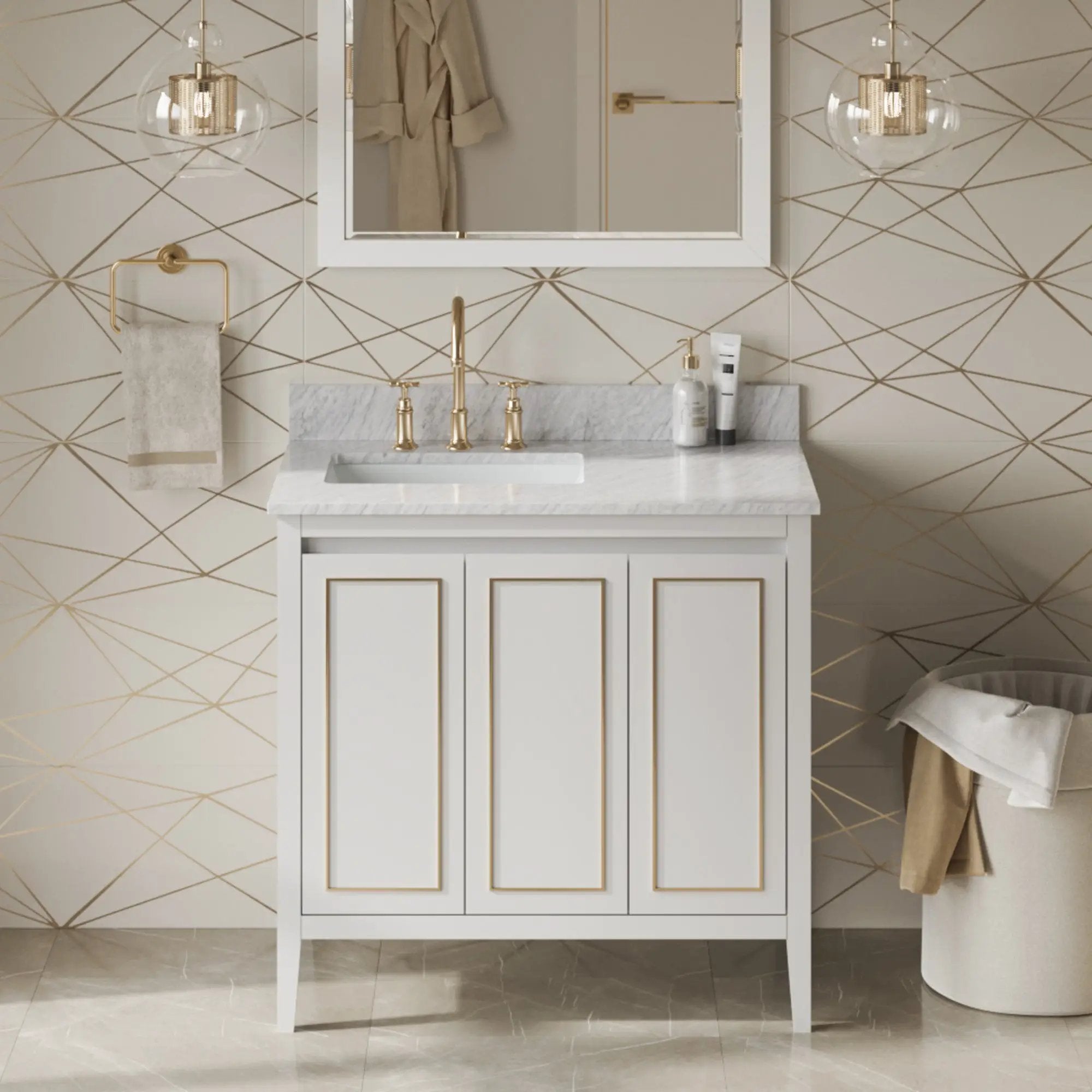 Jeffrey Alexander 36" Percival Vanity Set by Jeffrey Alexander
