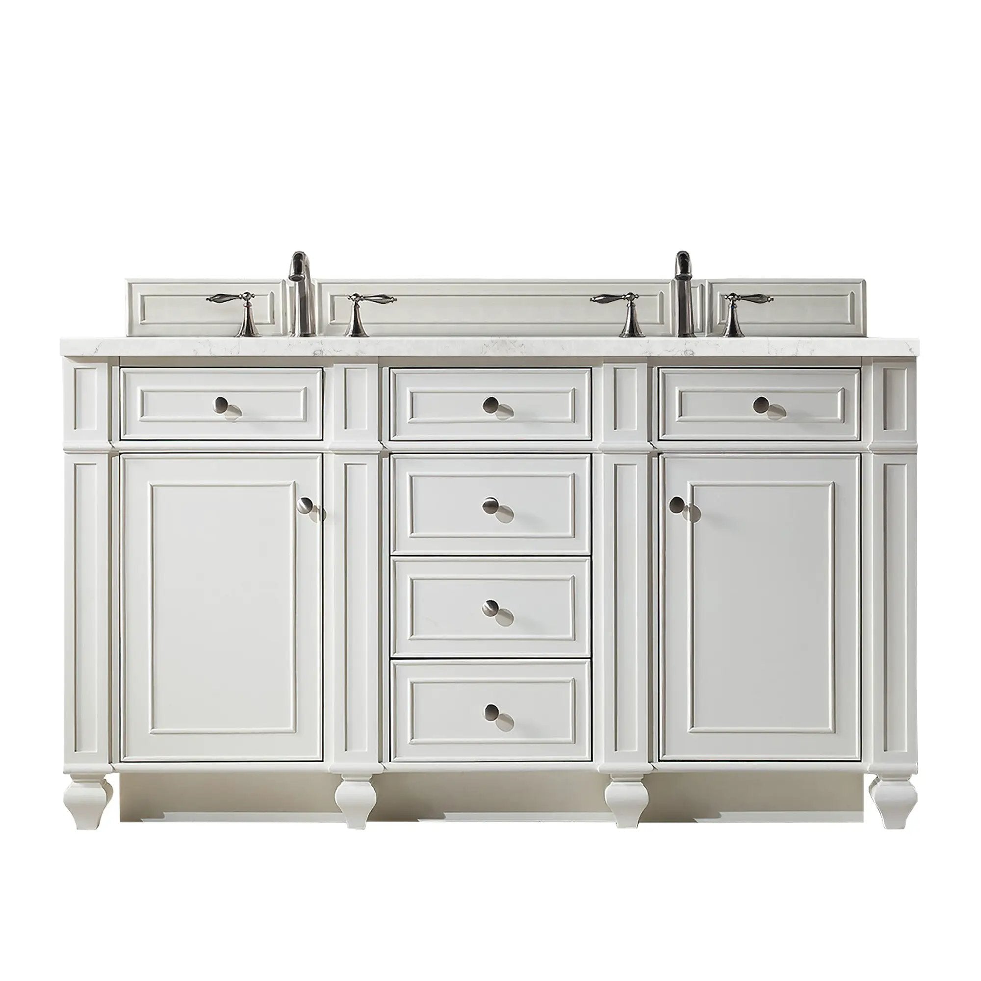 James Martin Bristol 60" Double Vanity Set - Bright White by James Martin Vanities