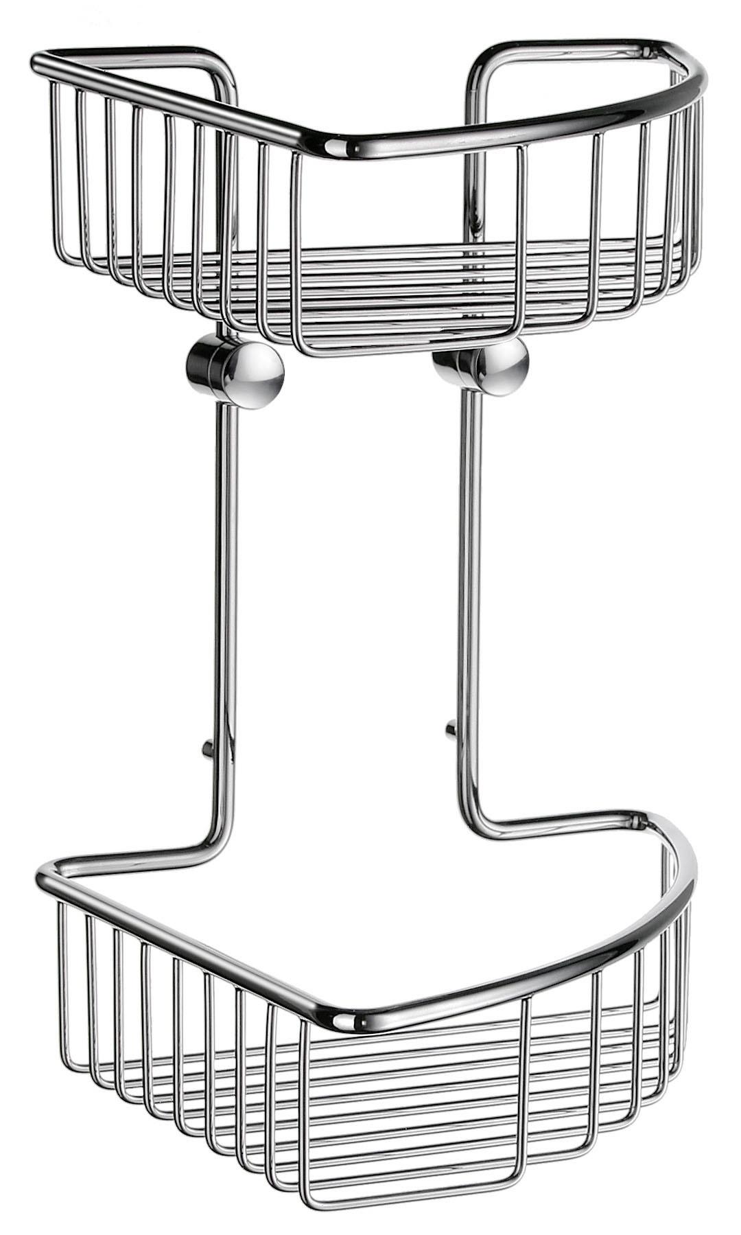 polished chrome shower basket