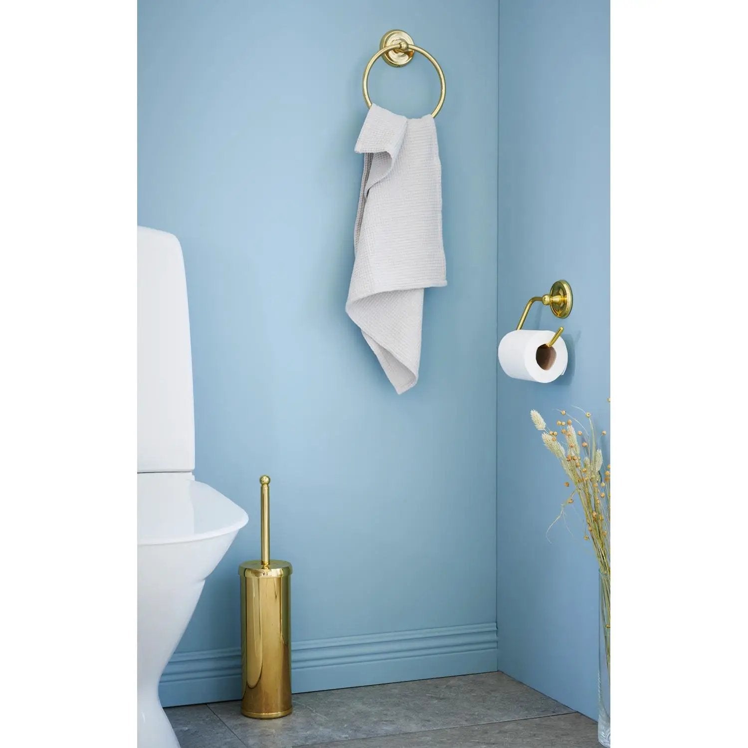 polished brass toilet brush