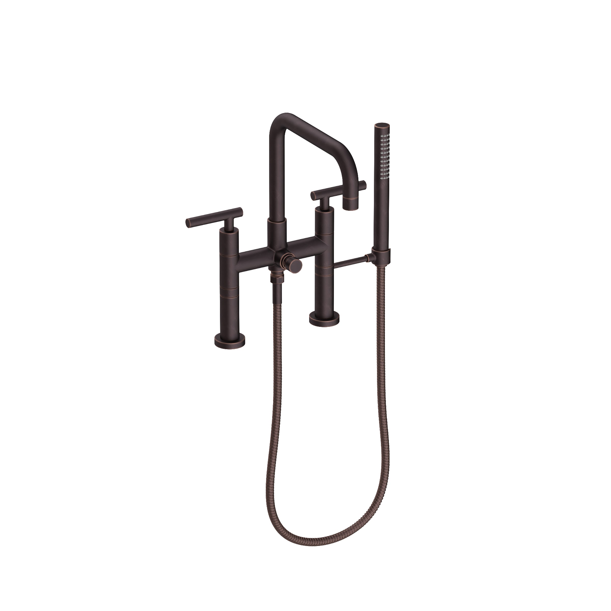 Newport Brass East Square Exposed Tub & Hand Shower Set - Deck Mount