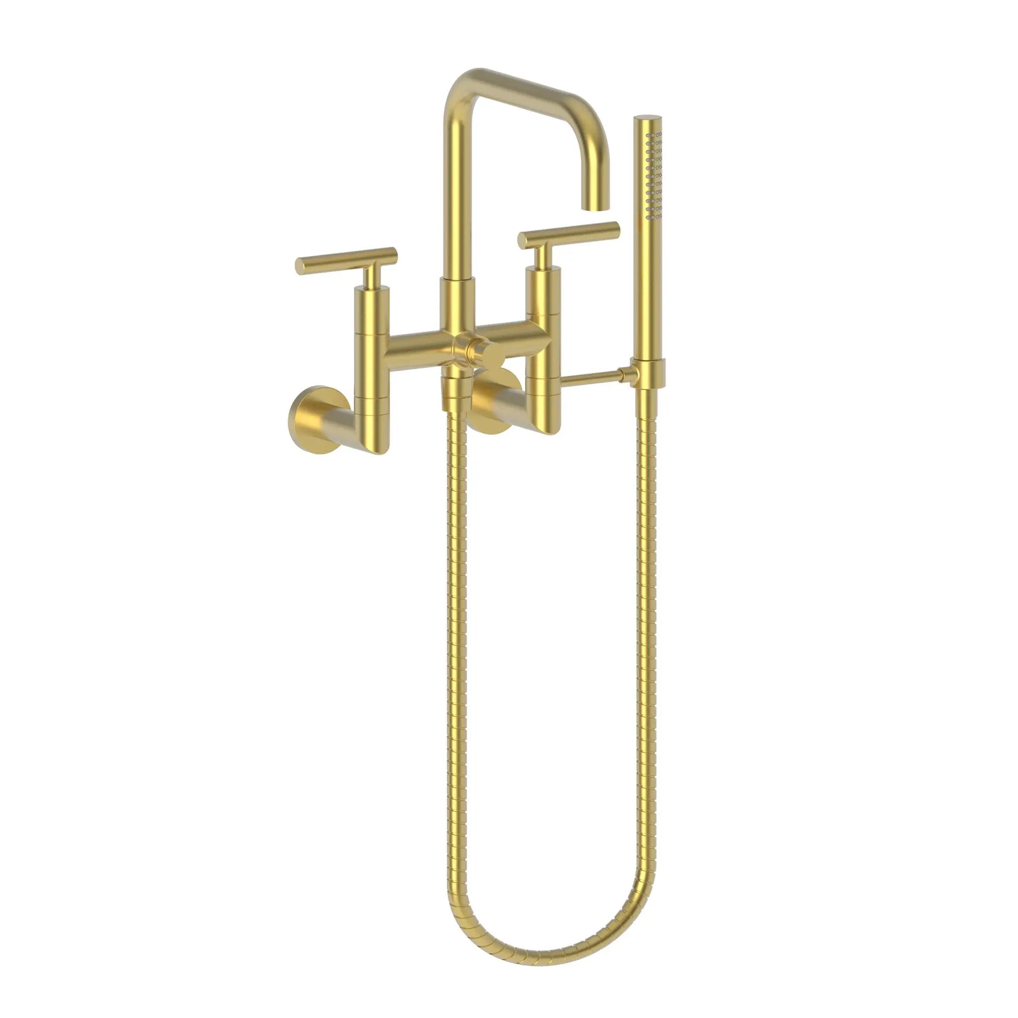 Newport Brass East Square Exposed Tub & Hand Shower Set - Wall Mount by Newport Brass