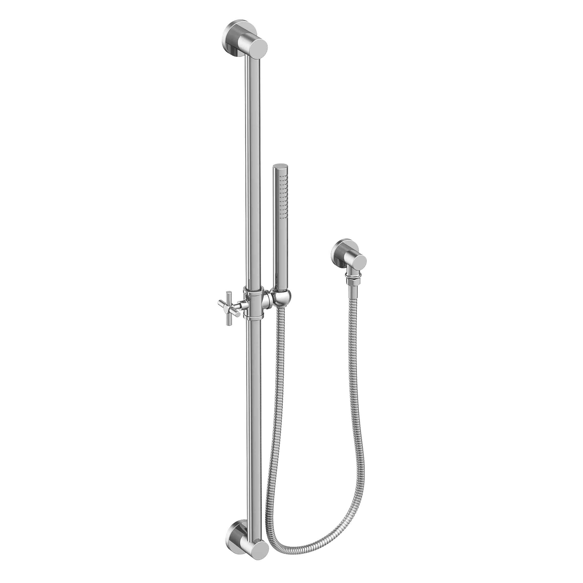 polished chrome shower slide bar