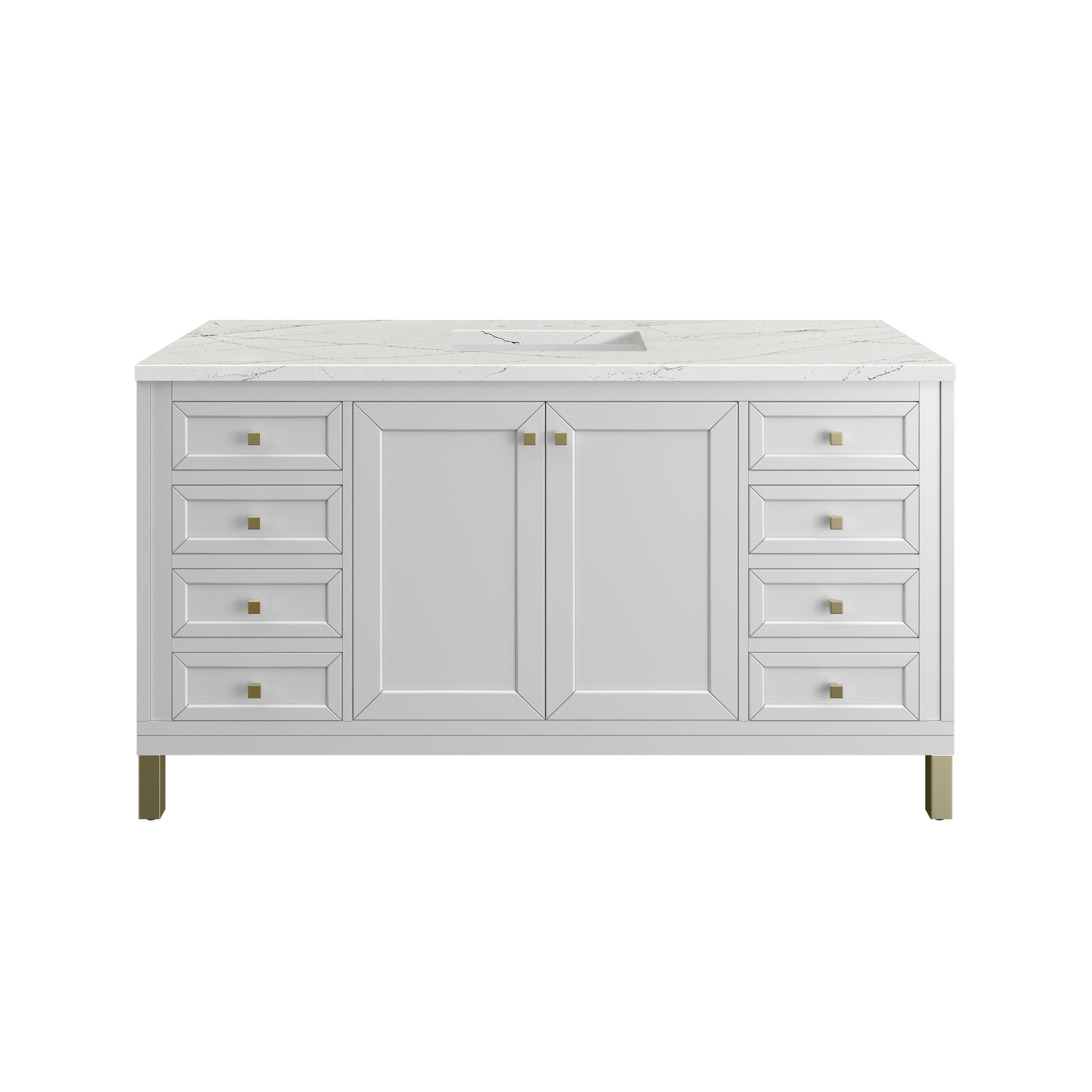 James Martin Vanities Chicago 60" Single Vanity - Glossy White